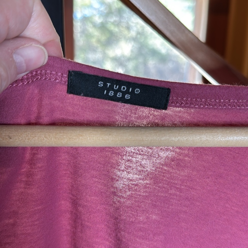 Studio 1886 Relaxed Fit Scoop Neck Peony Pink Tee Size 3X - Picture 3 of 5